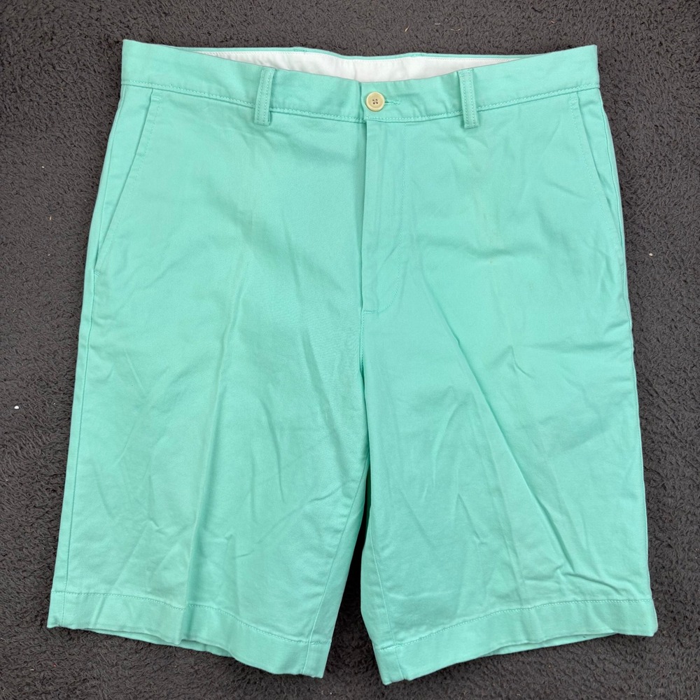 Roundtree & Yorke Mens Mint Green Chino Shorts Size 36 Stretch Cotton Summer